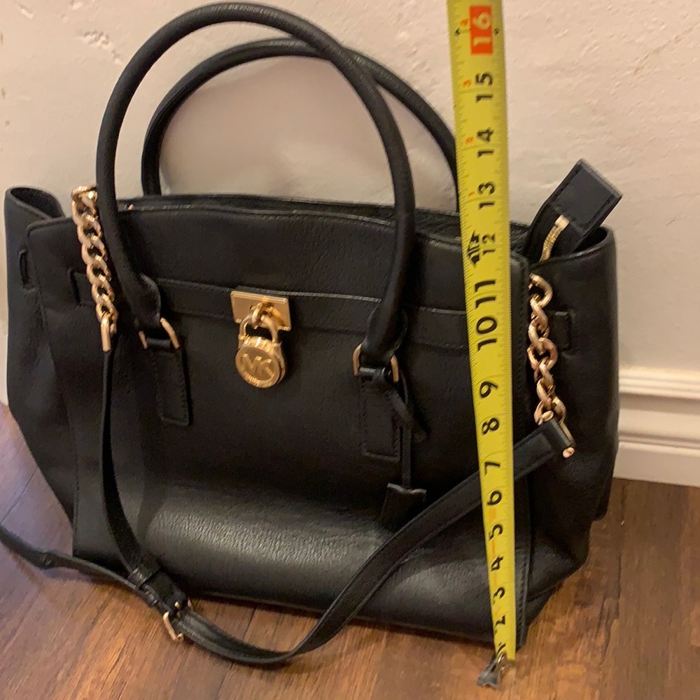 MICHAEL KORS HAMILTON SATCHEL JET SET SAFIANO LEATHER HANDBAG PURSE 16” X 13” - Picture 14 of 16